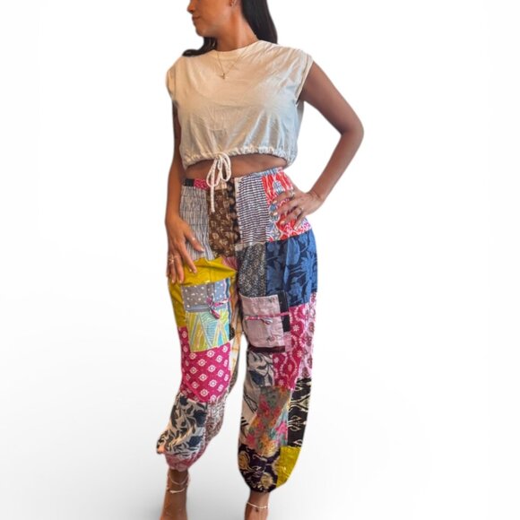 Colorful Patchwork Women's Pants - Picture 10 of 13